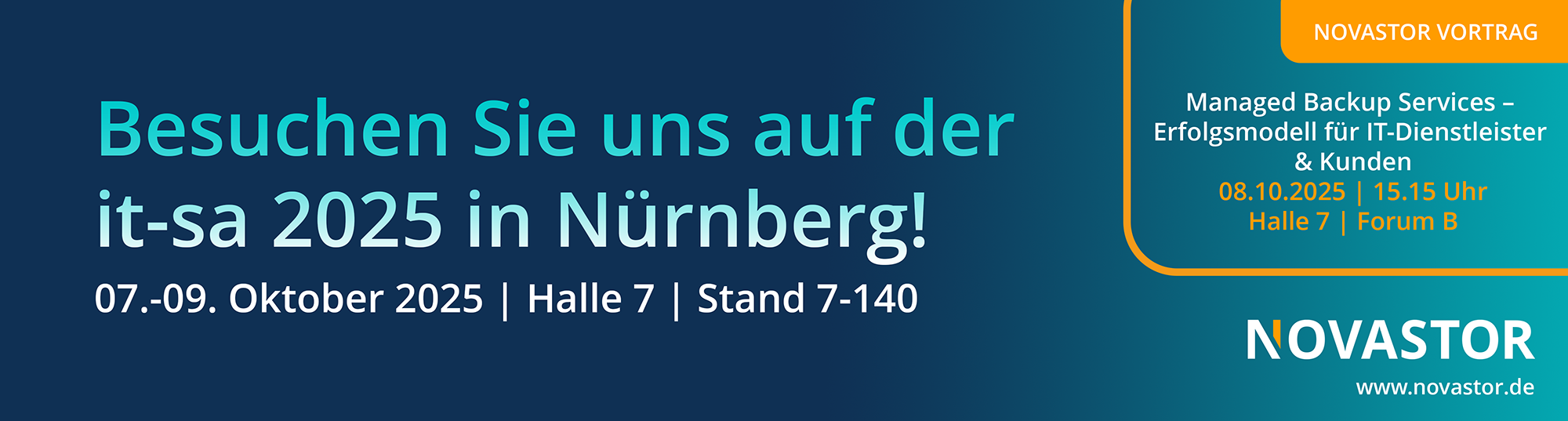NovaStor Banner it-sa 2025 - Vortrag